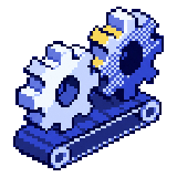 two gears turning over a conveyor belt