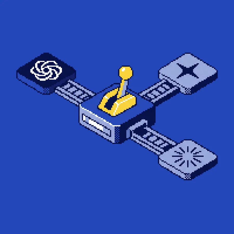 Pixel-art — choosing between Claude, ChatGPT, and Gemini