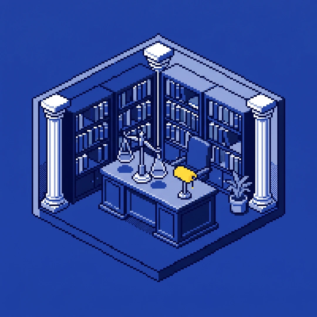 Pixel-art of a law office